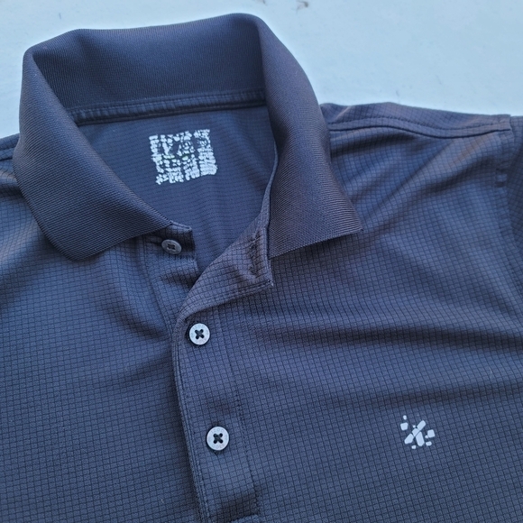 Izod Men's Golf Polo Shirt Textured Black Stretch Cool Dry Size M Medium - Picture 7 of 10